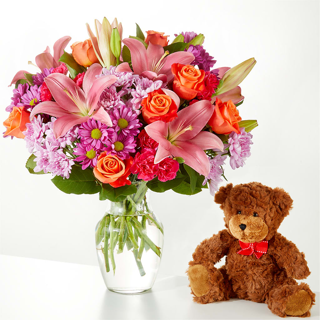 One and Only Bouquet and Bear Bundle – Unique Flowers And Wedding, Miami FL