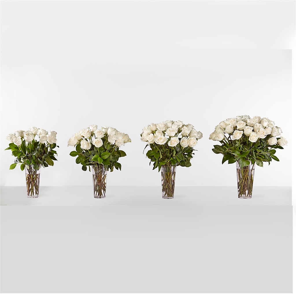 Long Stem White Rose Bouquet – Unique Flowers And Wedding, Miami FL