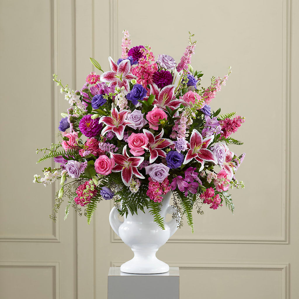 Peaceful Tribute Arrangement – Unique Flowers And Wedding, Miami FL