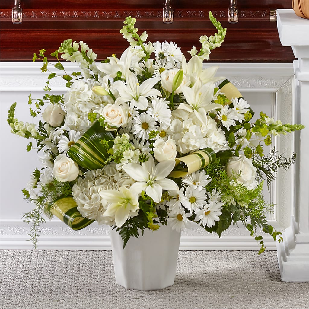 Thoughts of Tranquility Floor Basket – Unique Flowers And Wedding, Miami FL