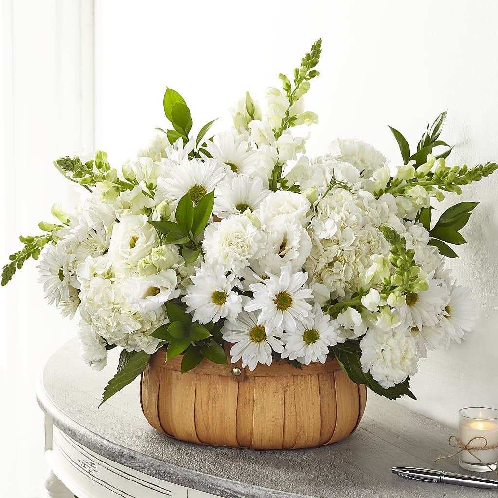 Pure Ivory Basket – Unique Flowers And Wedding, Miami FL