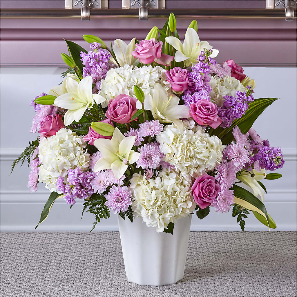 Heaven Sent Floor Basket – Unique Flowers And Wedding, Miami FL