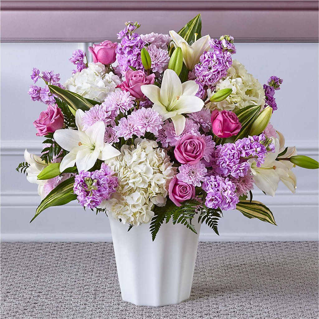 Heaven Sent Floor Basket – Unique Flowers And Wedding, Miami FL