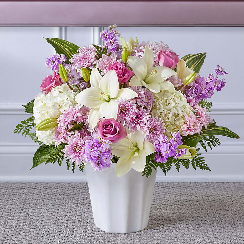 Heaven Sent Floor Basket – Unique Flowers And Wedding, Miami FL
