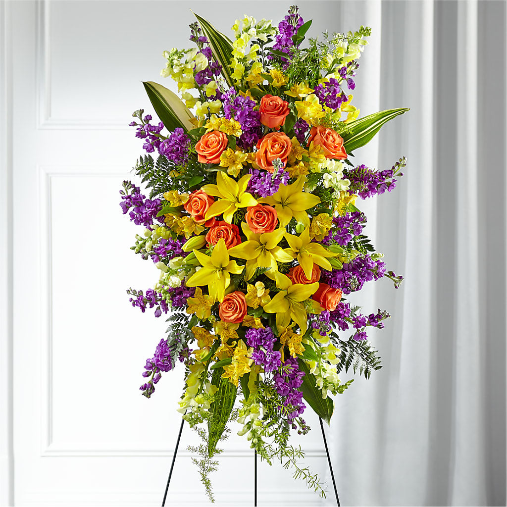 Thoughtful Prayers Standing Spray – Unique Flowers And Wedding, Miami FL