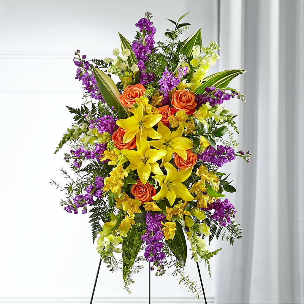 Thoughtful Prayers Standing Spray – Unique Flowers And Wedding, Miami FL