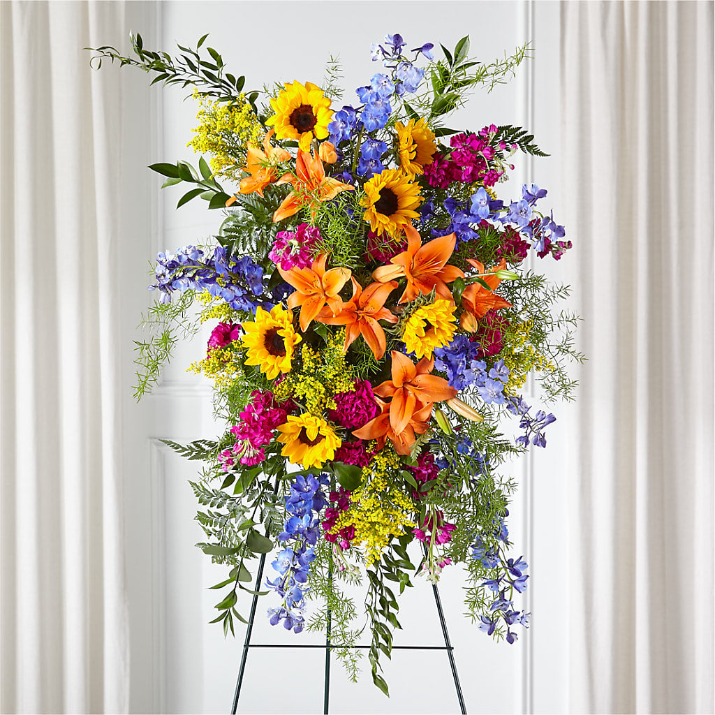 Sunlit Memories Standing Spray (Standard) – Unique Flowers And Wedding, Miami FL