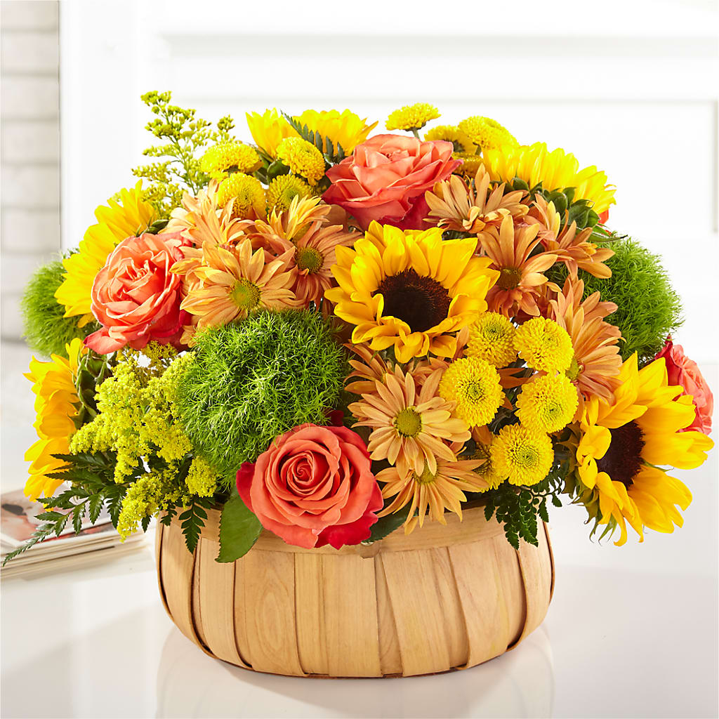 Harvest Sunflower Basket – Unique Flowers And Wedding, Miami FL