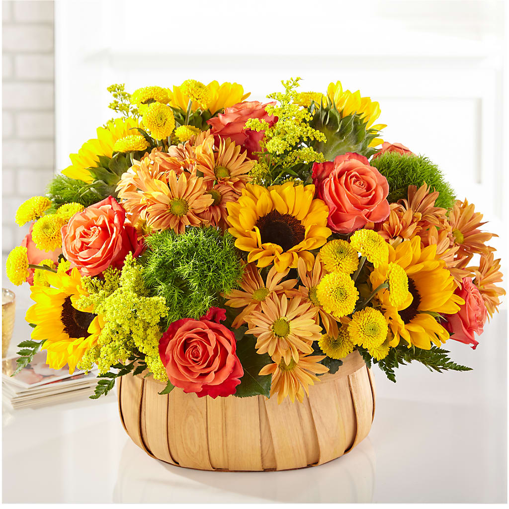 Harvest Sunflower Basket – Unique Flowers And Wedding, Miami FL