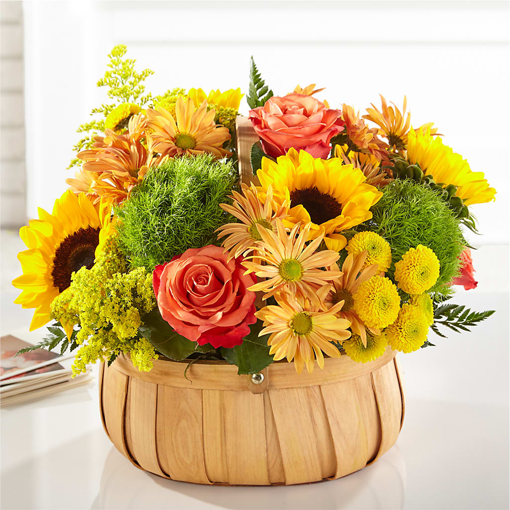 Harvest Sunflower Basket – Unique Flowers And Wedding, Miami FL