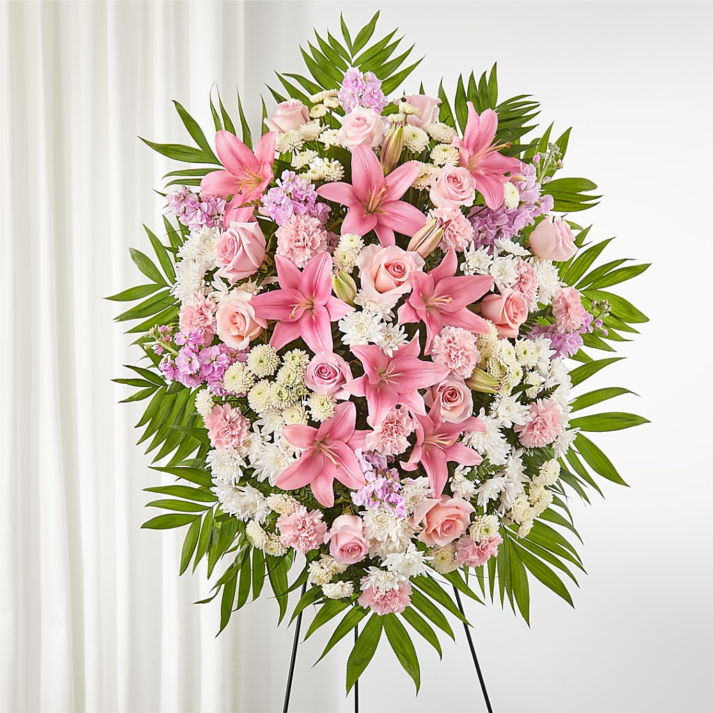 Offering Solace Standing Spray – Unique Flowers And Wedding, Miami FL