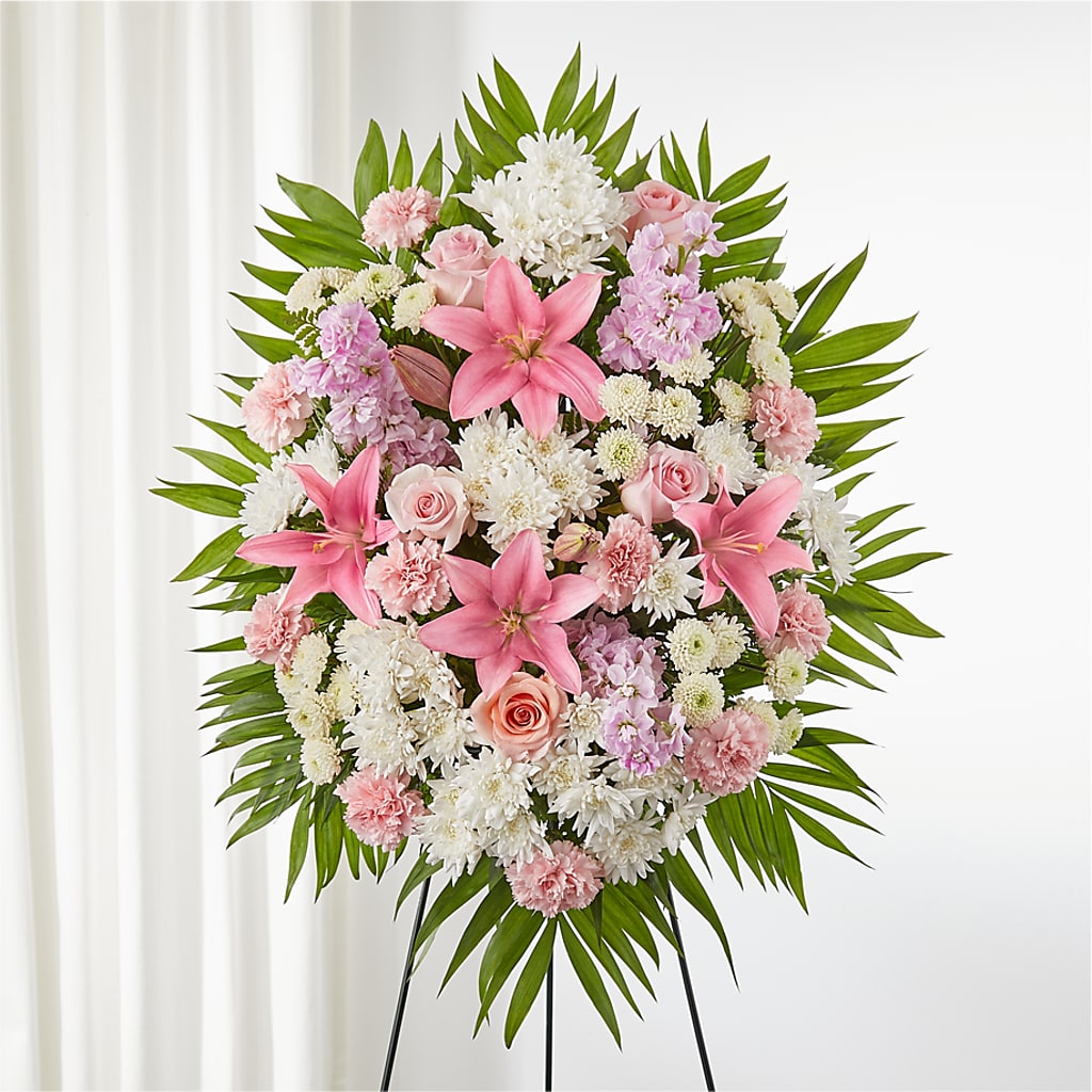 Offering Solace Standing Spray – Unique Flowers And Wedding, Miami FL