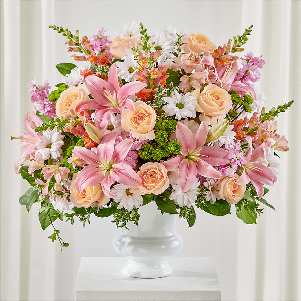 Heartfelt Gesture Urn Arrangement – Unique Flowers And Wedding, Miami FL