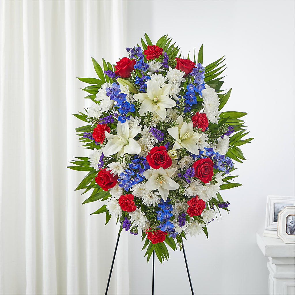 Cherished Service Standing Spray – Unique Flowers And Wedding, Miami FL