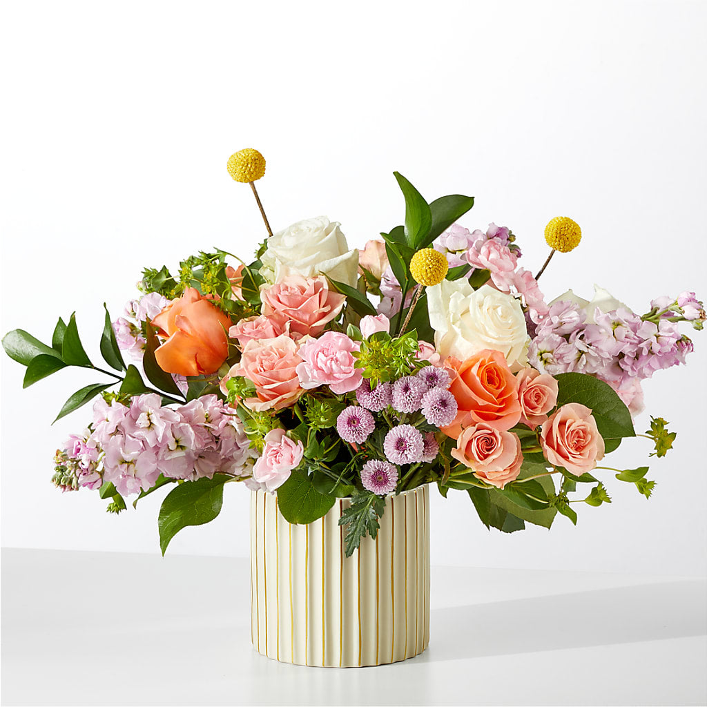 French Market Bouquet with Ivory Vase – Unique Flowers And Wedding, Miami FL