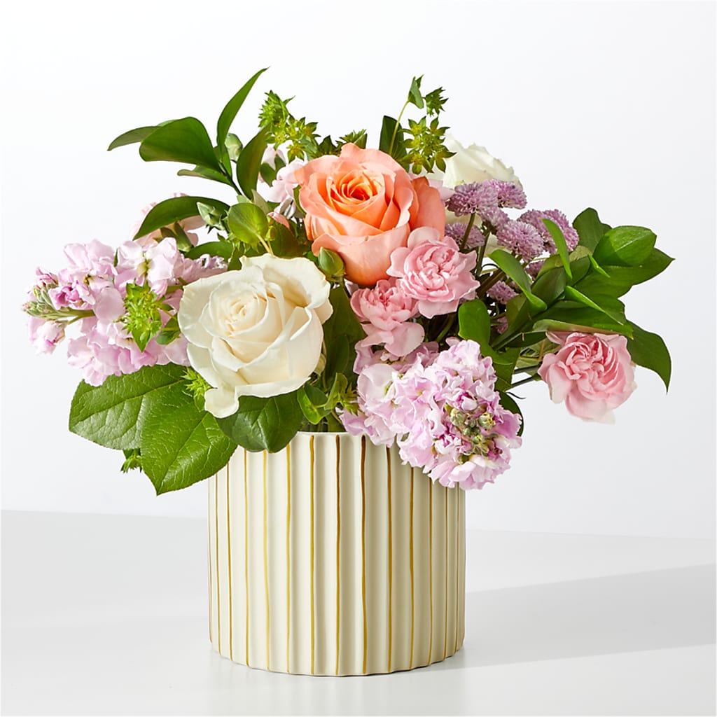 French Market Bouquet with Ivory Vase – Unique Flowers And Wedding, Miami FL
