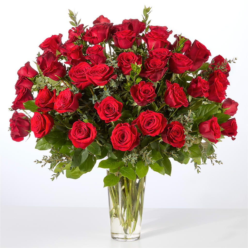 Forever Yours Fifty Stem Red Rose Bouquet – Unique Flowers And Wedding, Miami FL
