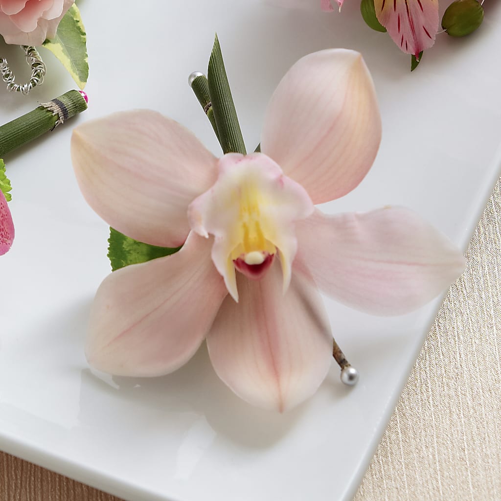 Pink Cymbidium Boutonniere – Unique Flowers And Wedding, Miami FL