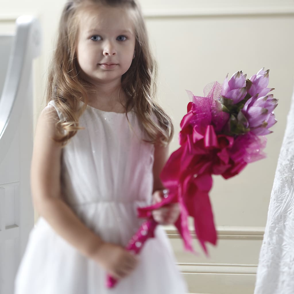Sparkle Pink Flower Girl Bouquet – Unique Flowers And Wedding, Miami FL