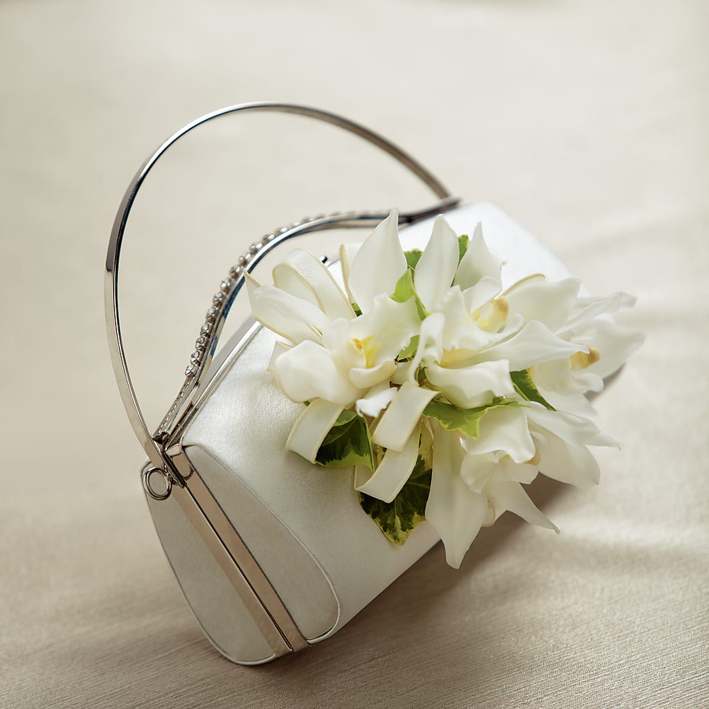 White Purse Decor – Unique Flowers And Wedding, Miami FL