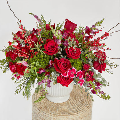 Big Red Bow Bouquet –  Unique Flowers And Wedding, Miami FL
