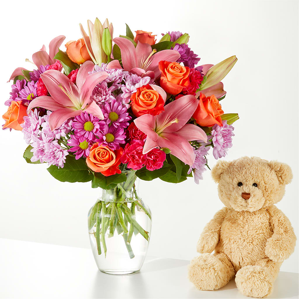 One and Only Bouquet and Bear Bundle –  Unique Flowers And Wedding, Miami FL
