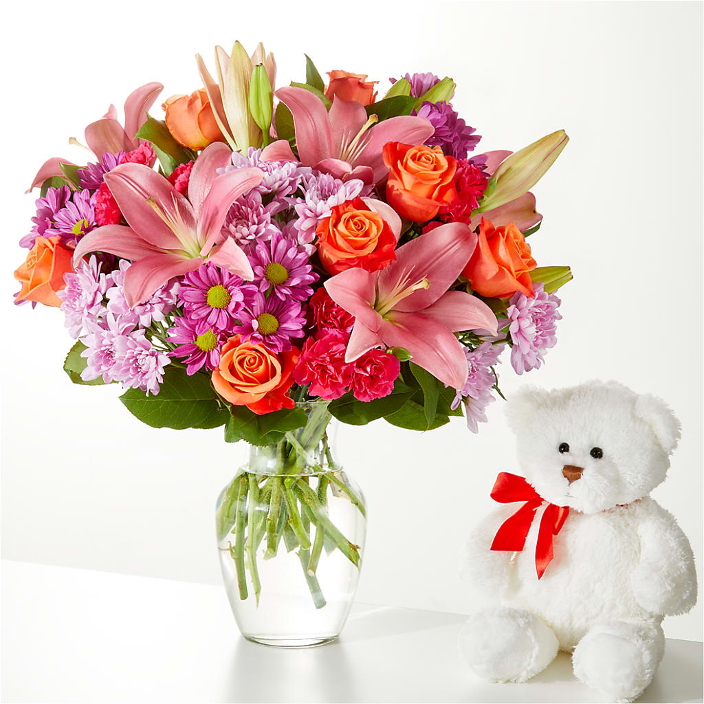 One and Only Bouquet and Bear Bundle –  Unique Flowers And Wedding, Miami FL