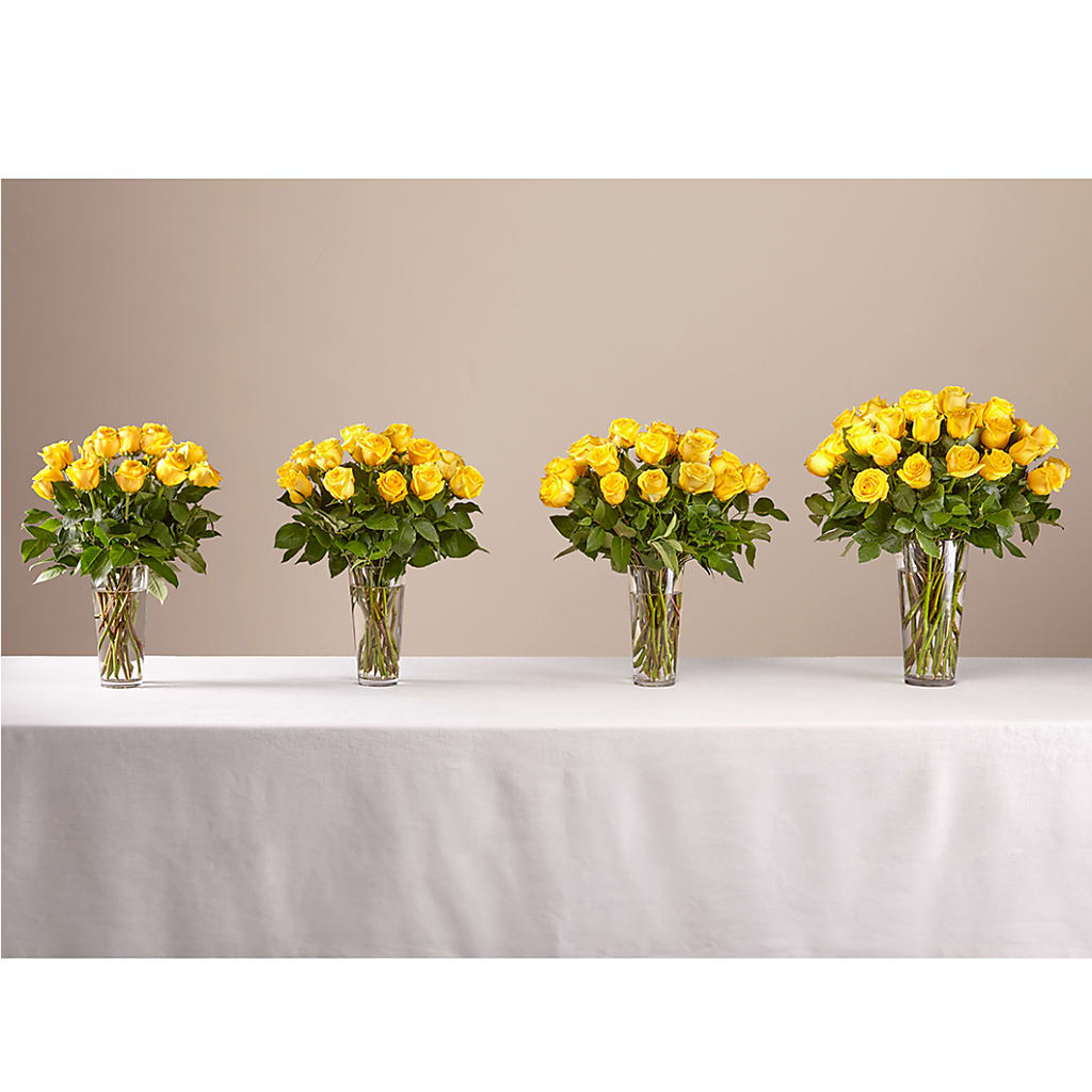 Long Stem Yellow Rose Bouquet –  Unique Flowers And Wedding, Miami FL