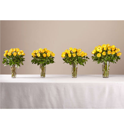 Long Stem Yellow Rose Bouquet –  Unique Flowers And Wedding, Miami FL