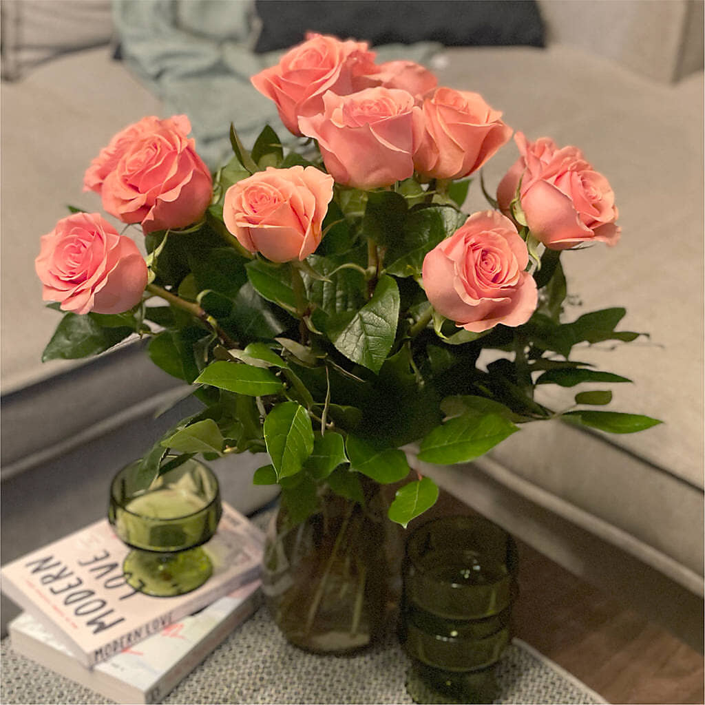 Long Stem Pink Rose Bouquet –  Unique Flowers And Wedding, Miami FL