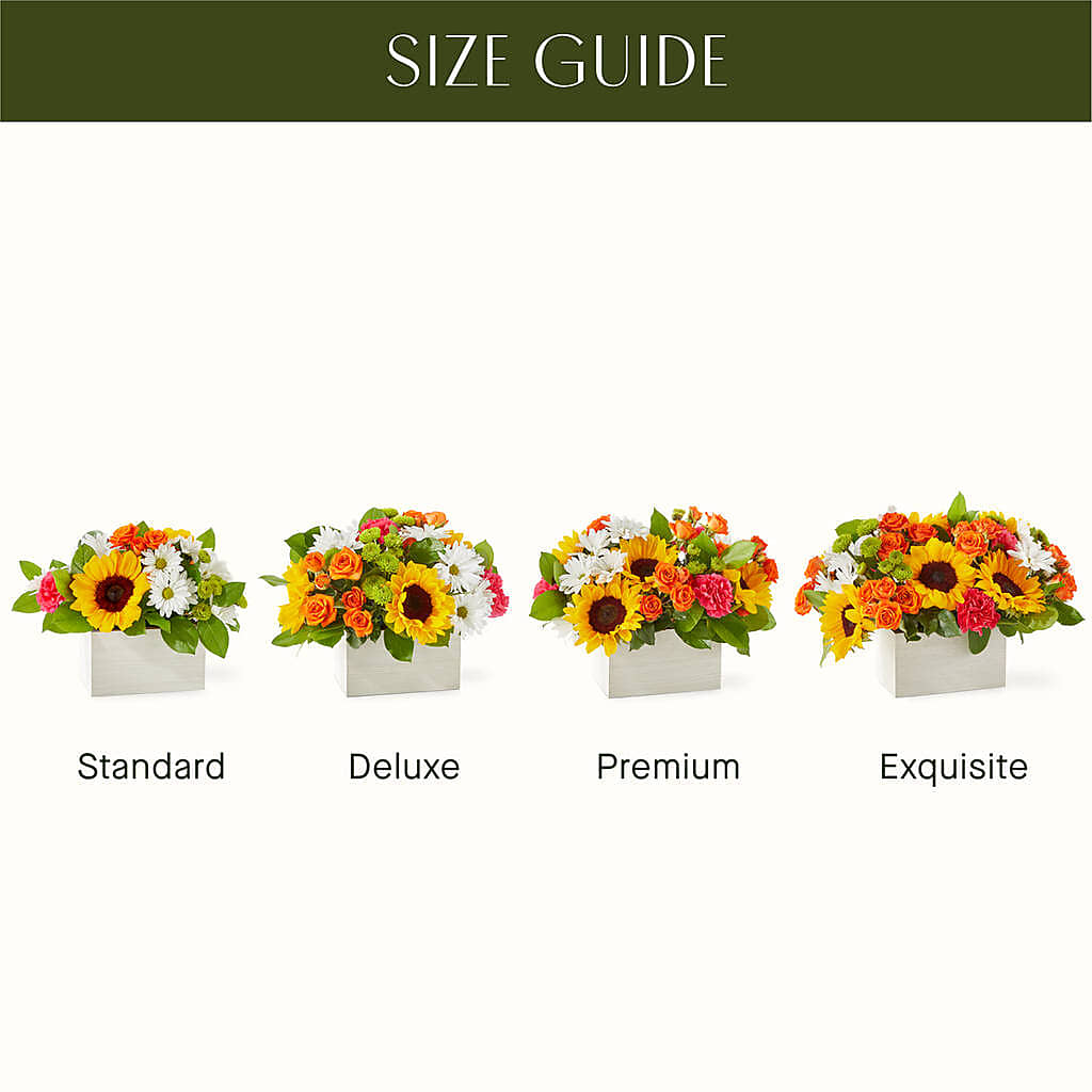 Sun-drenched Blooms Box Bouquet –  Unique Flowers And Wedding, Miami FL
