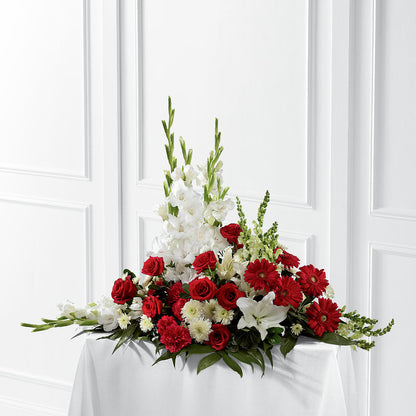 Crimson & White Arrangement –  Unique Flowers And Wedding, Miami FL