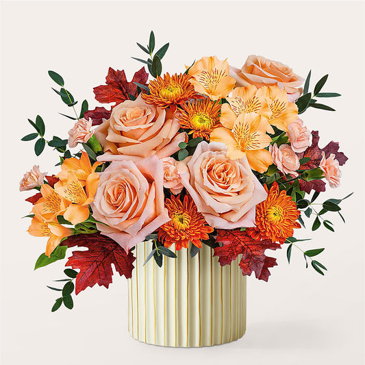 Spiced Latte Bouquet with Ivory Vase –  Unique Flowers And Wedding, Miami FL