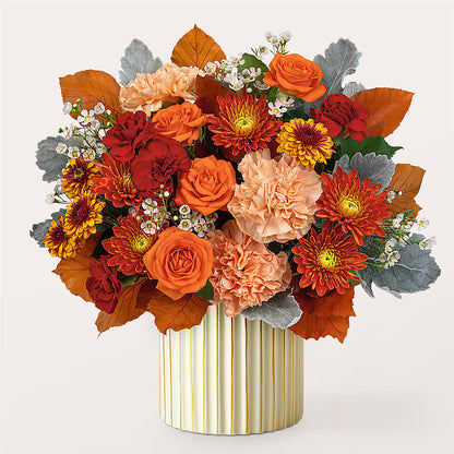 Merlot Bouquet with Ivory Vase –  Unique Flowers And Wedding, Miami FL